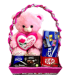 cesta de chocolate arco e amor