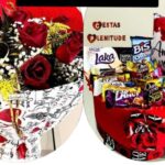 Combo Buquê 12 Rosas e Cesta de Chocolate