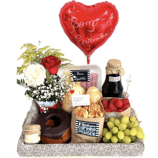 Cesta Box Café Rosas Com Carinho